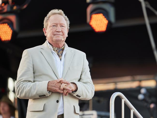 Andrew 'Twiggy' Forrest has marked the 20th anniversary of his iron ore giant Fortescue with an extravagant celebration in the middle of the Pilbara. Some 700 VIPs and guests were flown into Fortescue's Solomon iron ore mine from around Australia for the event. Picture: SoCo Studios