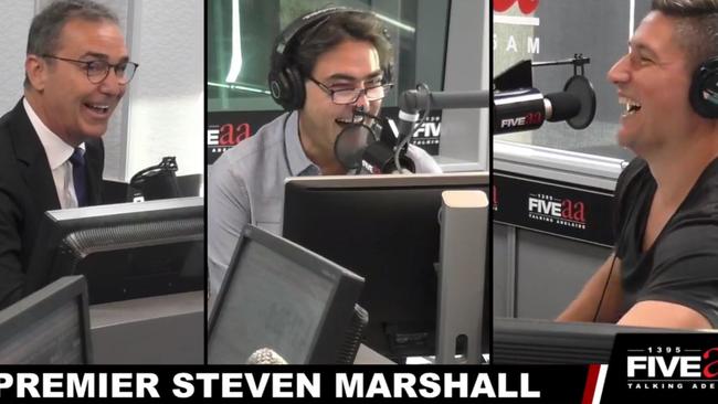 Premier Steven Marshall revealed on 5AA Radio what 80s synth-pop track was his favourite get on the dancefloor song. Picture: Supplied/5AA Radio