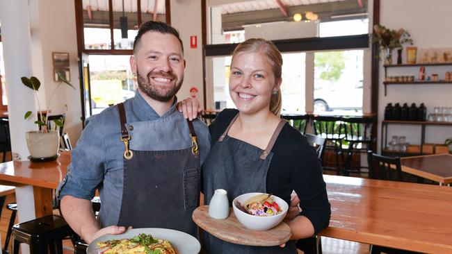 The Banksia Tree cafe owners Fabian and Halie Folghera are one of the western business owners offering deals to entice people out post lockdown. Pic: Brenton Edwards