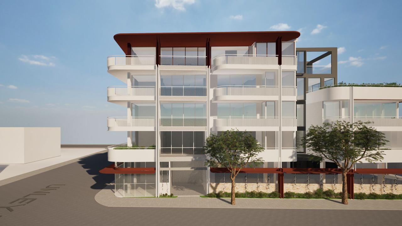 An artist impression of the side view for the proposed five-storey residential building for Unley Road at Hyde Park. Picture: SMFA