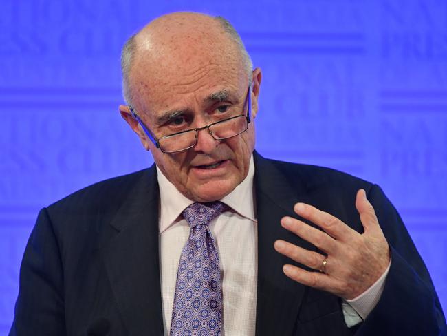 National Mental Health Commission Chair Prof. Allan Fels at the National Press Club in Canberra, Tuesday, July 25, 2017. (AAP Image/Mick Tsikas) NO ARCHIVING