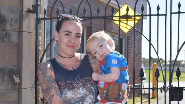 Patrick Murphy with his mum Chontelle at Rockhampton Showgrounds. Picture: Aden Stokes