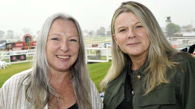 The Ladbrokes 2024 Moe Cup is held at Moe Horse Racing Club, Moe Victoria, Friday 18th October 2024. Racegoers Sharyn and Paula enjoying the races.Picture: Andrew Batsch