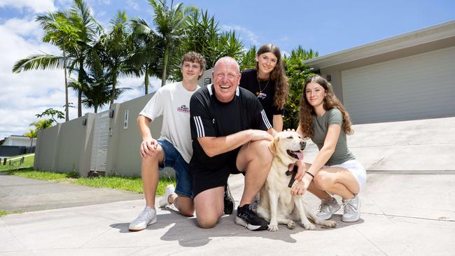 Peter Schweizer with kids Mats, 18, Hailey, 16, and Hannah, 16. Peter is advocating for genetic testing to be offered to first-degree relatives of men with prostate cancer. Picture by Luke Marsden.