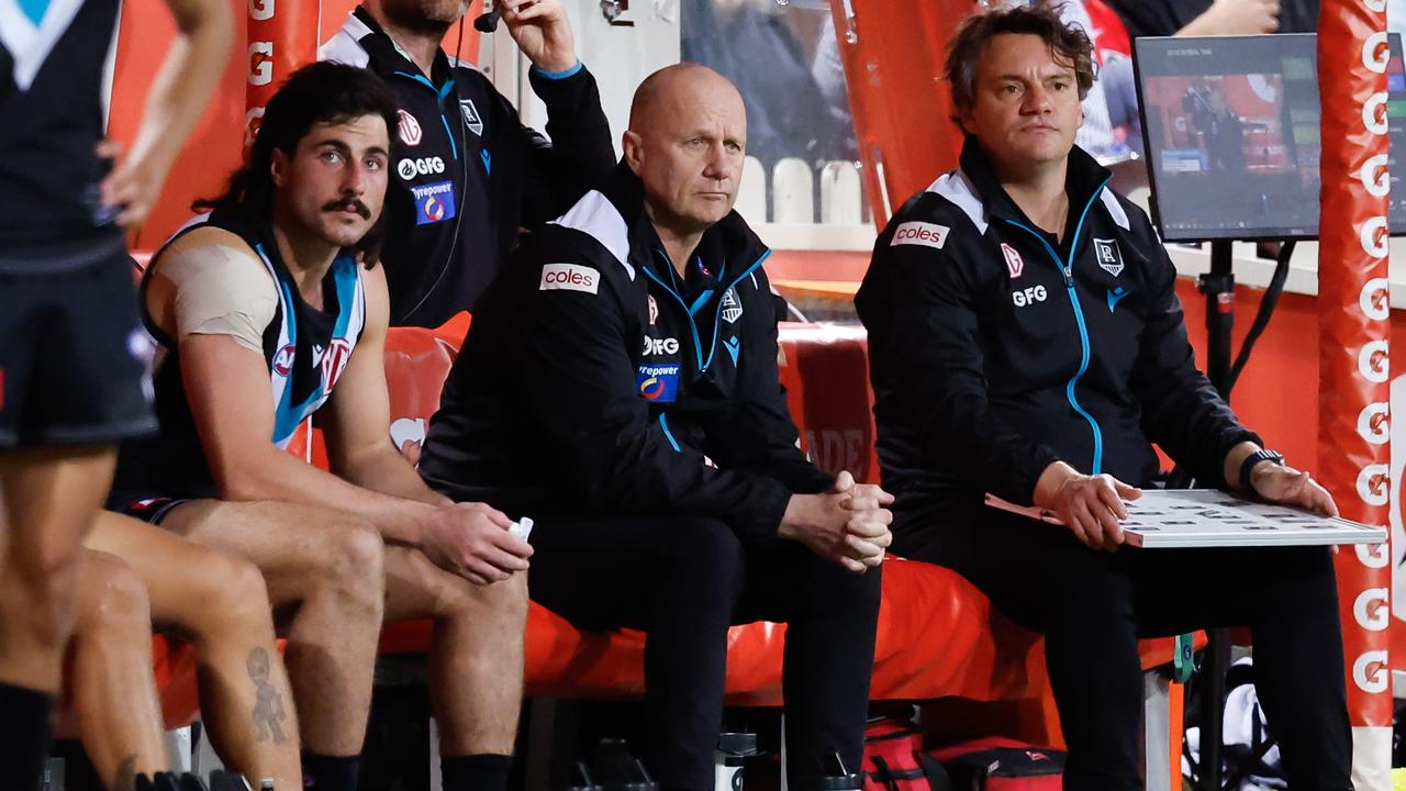 The Power coach has a year left on his contract. (Photo by Dylan Burns/AFL Photos via Getty Images)