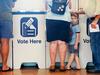 PENRITH PRESS/AAP. 4 year old Lucas Adams waits for his grandparents to cast their vote at Emu Plains Public School in Emu Plains. Emu Plains, Saturday 23 March, 2019. Coverage of election day in Penrith. I have booked the photo at a polling booth with candidate Stuart Ayres. (AAP IMAGE / Angelo Velardo)