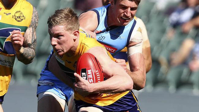 Eagles defender Joseph is training with Port Adelaide. Picture: Sarah Reed