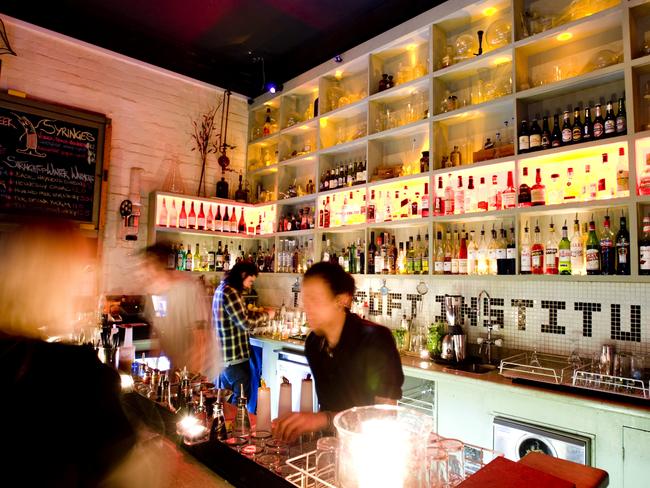 The Croft Institute, a hidden bar in Chinatown, is one of many themed bars in Melbourne.