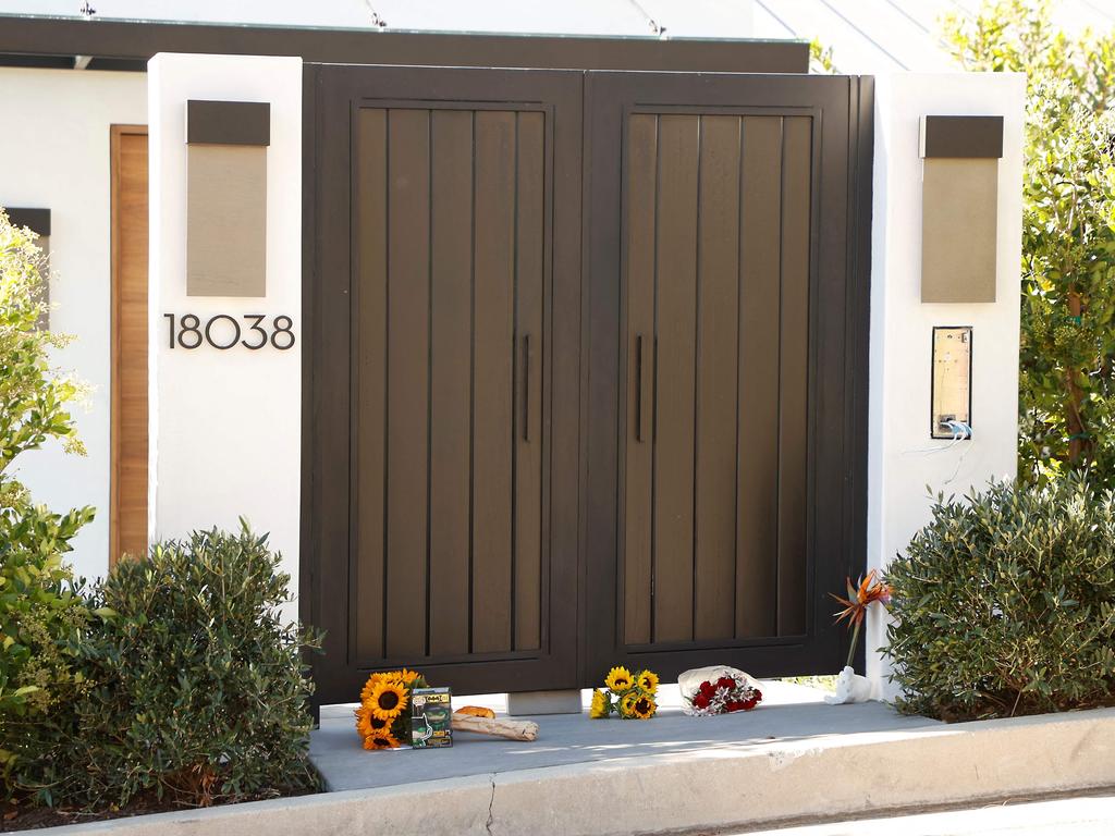 The entrance to Matthew Perry’s house in Los Angeles. Picture: AFP