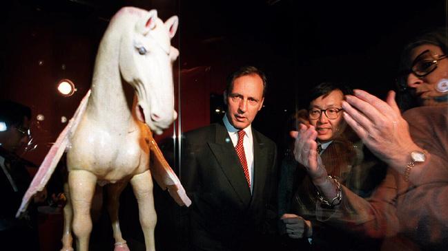 Always back a horse called self-interest: Then PM Paul Keating with a 2200-year-old Han dynasty horse sculpture at the National Gallery. Picture: Lyndon Mechielsen