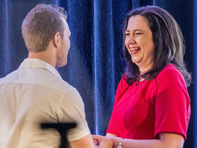 Boxer Jeffrey Horn  and  Queensland Premier Annastacia Palaszczuk speaking at the 2017 Queensland Australian Labor Party (ALP) 2017 Campaign Launch at the Gold Coast Convention Centre on the Gold Coast during the Queensland Election campaign on Sunday.   Picture: Jerad Williams