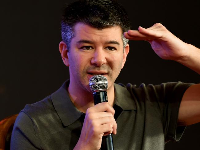 (FILES) This file photo taken on December 16, 2016 shows Co-founder and Chief Executive Officer (CEO) of US tranportation company Uber, Travis Kalanick at an event in New Delhi. Uber chief Travis Kalanick has apologized, acknowledging that "I must fundamentally change as a leader and grow up," after a video showed him verbally abusing a driver for the service. In a message to Uber employees late February 28, 2017, Kalanick cited the widely circulated video and said he "treated an Uber driver disrespectfully."The incident which circulated on social media was the latest hit for the image of the global ridesharing giant, which faces accusations of sexual harassment and a lawsuit contending it misappropriated Google's self-driving car technology. / AFP PHOTO / MONEY SHARMA