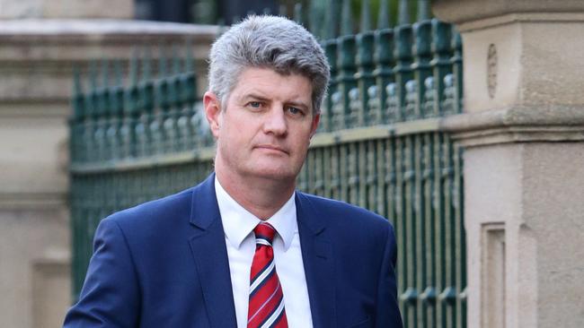 Stirling Hinchliffe leaves parliament after quitting as transport minister yesterday. Picture: Darren England