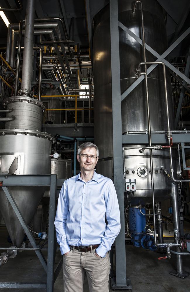 Queensland University of Technology Professor Robert Speight at the Mackay Renewable Biocommodities Pilot Plant at Racecourse Mill. The microbial technology professor said bigger, better equipment would take their yeasty activities to the next level with a whole suite of products able to be made. Picture: Contributed