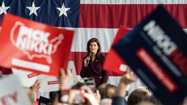 Nikki Haley is still in the race to be the Republican nominee – for now. Picture: AFP