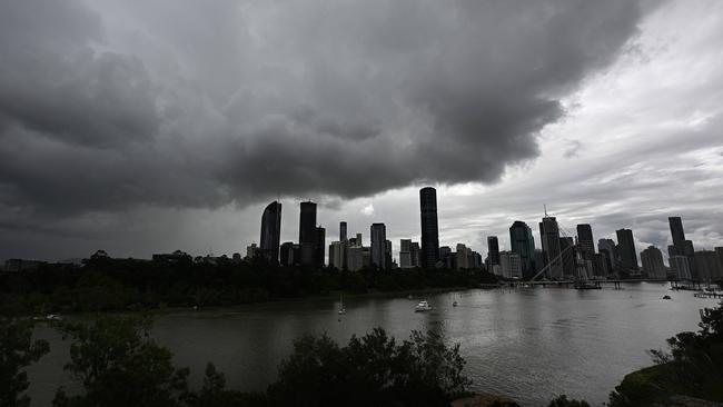 Heavy cloud over Brisbane as the weather system passed through. Picture: Lyndon Mechielsen/Courier Mail