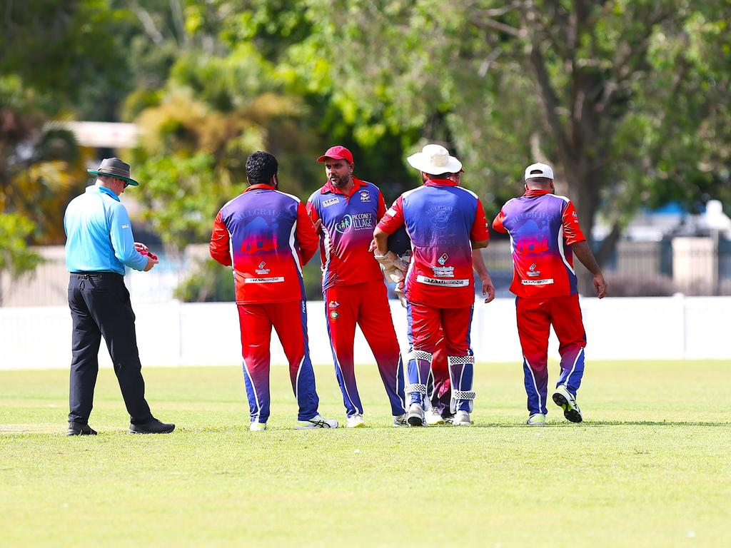 Norths Spicy Bite v Mulgrave Punjabi at Griffiths Park. Cricket Far North Second grade 2025. Photo: Gyan-Reece Rocha.