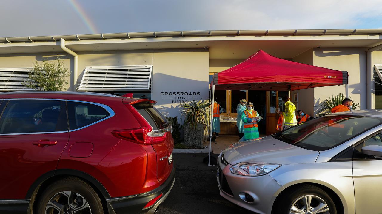 A pop-up COVID clinic at the Crossroads Hotel. Photo: NCA Newswire/Gaye Gerard