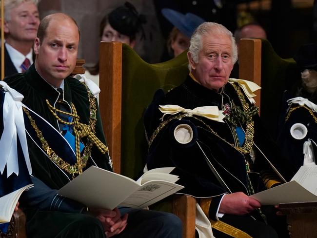 King Charles was supported by his eldest son. Picture: Getty Images