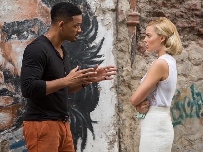 Slick plot ... Margot Robbie and Will Smith in Focus.