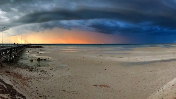 Storm over Moonta Bay at 6.20pm. Picture: Mika King