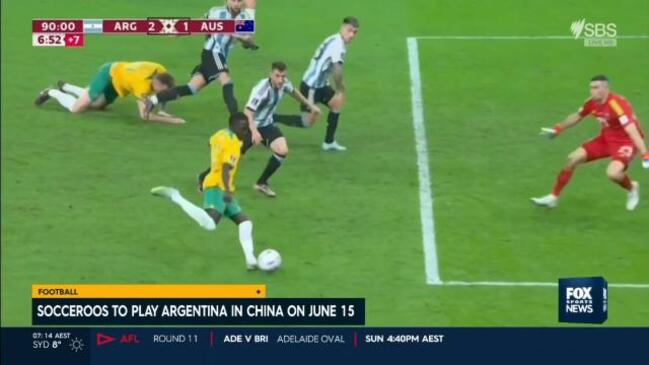 Socceroos set to face Argentina in China