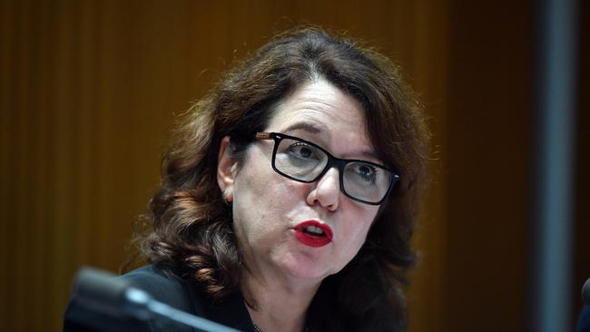 Commonwealth Director of Public Prosecutions Sarah McNaughton at Senate Estimates hearings at Parliament House in Canberra, Tuesday, February 19, 2019. (AAP Image/Mick Tsikas) NO ARCHIVING