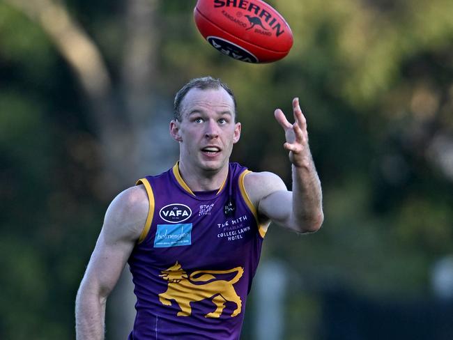 CollegiansÃ Luke Mccleary during the VAFA Collegians v Old Melburnians football match in St Kilda, Saturday, May 13, 2023. Picture: Andy Brownbill