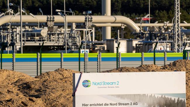 The Nord Stream 2 gas line landfall facility in Lubmin, northeastern Germany. Picture: AFP