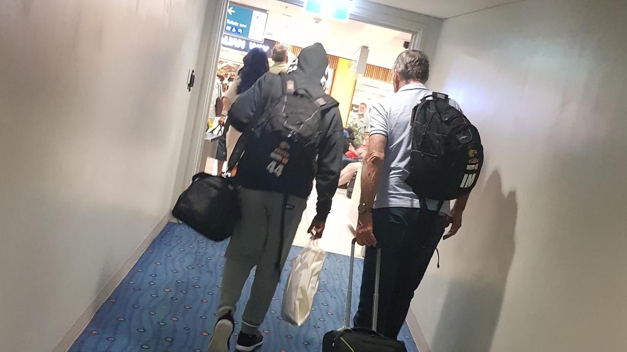 Willie Rioli has touched down in Darwin to be with family. Picture: Supplied