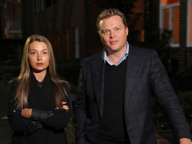 DAILY TELEGRAPH – 12 MAY, 2022. Ray White Woollahra Paddington real estate agent Randall Kemp and his assistant Sophie Nazarenko. Picture: Toby Zerna