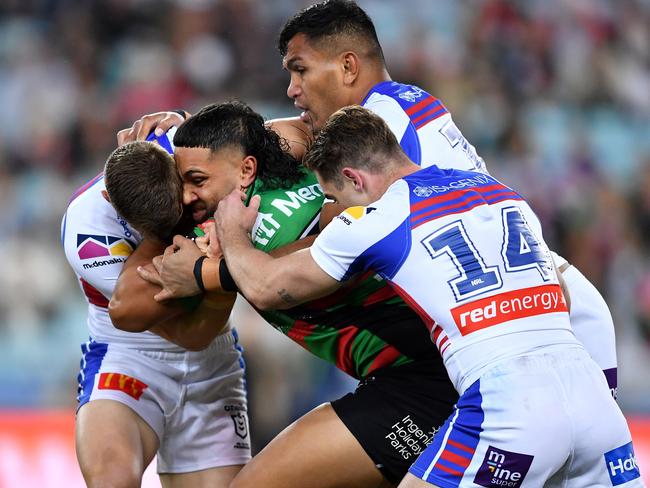 Keaon Koloamatangi. 2021 NRL Round 14 - South Sydney Rabbitohs v Newcastle Knights, Stadium Australia, 2021-06-12. Digital image by Gregg Porteous � NRL Photos