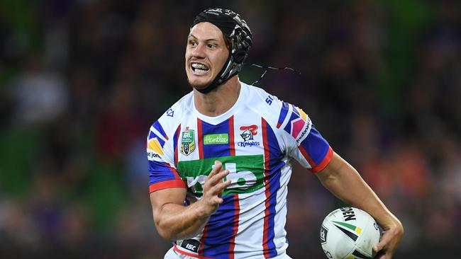 Kalyn Ponga of the Knights is seen in action.