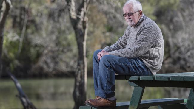 Peter Rolfe poses at North Narrabeen, where psychopath Richard Leonard killed and butchered his friend and former partner Stephen Dempsey 25 years ago. Picture: Troy Snook