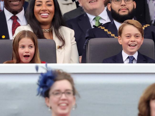 The royal kids stole the show in the official box at Party at the Palace. Picture: Getty Images