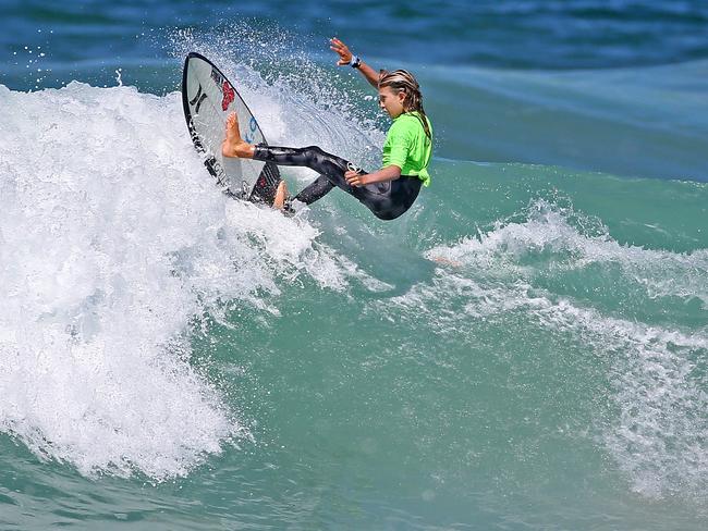 Winter Vincent on his way to winning the U14 Boys Final. Picture: Troy Snook