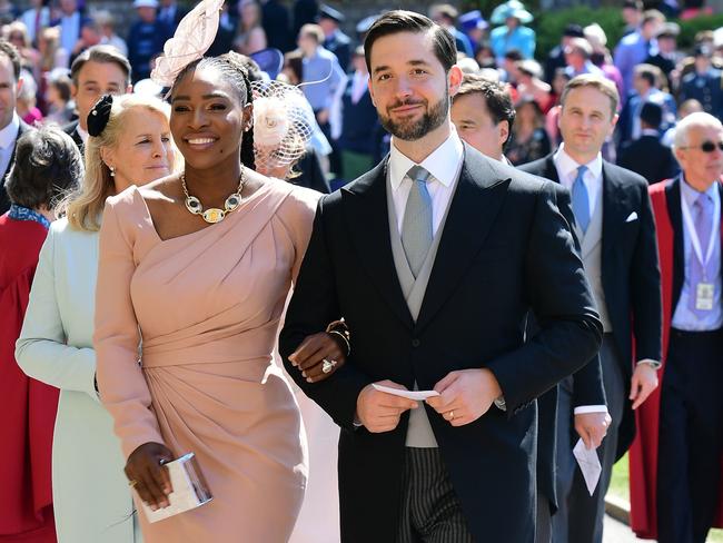 Serena Williams and her husband Alexis Ohanian arrive for the wedding ceremony of Britain's Prince Harry and US actor Meghan Markle. Picture: WPA Pool/Getty Images