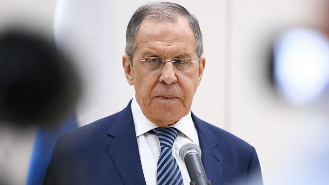 Russian Foreign Minister Sergei Lavrov said Moscow “will not forgive” Washington for denying US visas to Russian journalists. Picture: AFP.