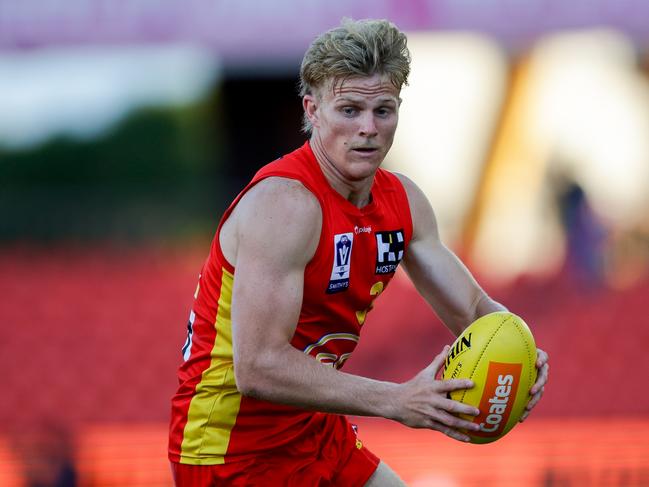 Gold Coast Suns’ Bodhi Uwland will look to help deliver the clubs first ever piece of silverware in Sunday’s VFL grand final. (Photo by Russell Freeman/AFL Photos via Getty Images)