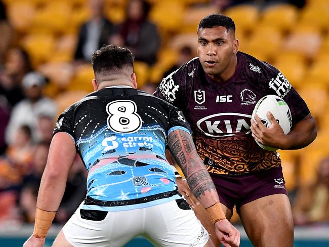 Broncos forward Tevita Pangai Jr has been accused of putting the game and Queenslanders at risk by his reckless bikie barber shop actions.