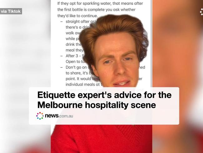 Etiquette expert's advice for the Melbourne hospitality scene 16x9