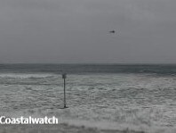 Three kayakers had to be helped to shore, with the help of the Police helicopter, at North Steyne Beach: Picture: Coastalwatch