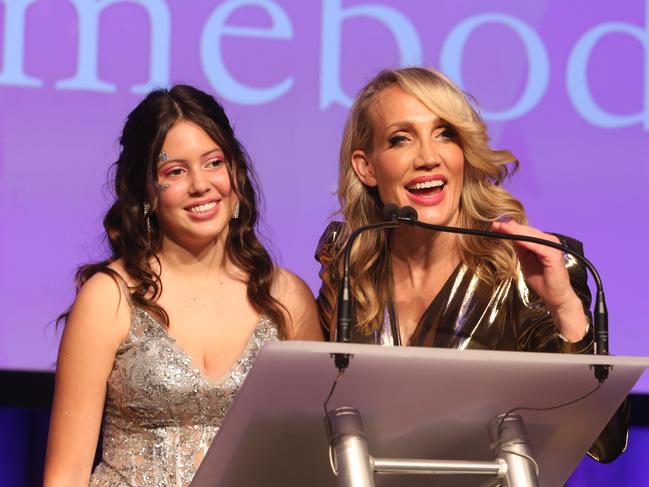 'Young Women' winner Sophia Rizzo and emcee Emily Jade O'Keeffe at the Gold Coast Bulletin Women of the Year awards by Harvey Norman at Star Gold Coast. Picture: Richard Gosling