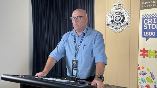 Cairns Police Detective Acting Inspector Jason Chetham warning residents of recent scam threats. Photo: Kristina Puljak