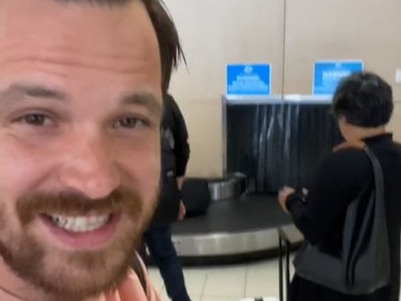 Josiah Hein shares his shock at Australians behaviour at the airport. Picture TikTok 3.JPG