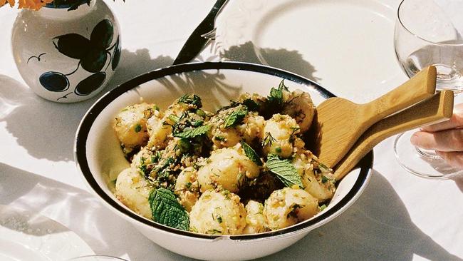 This potato salad by Ellie Mittas comes with a Greek twist