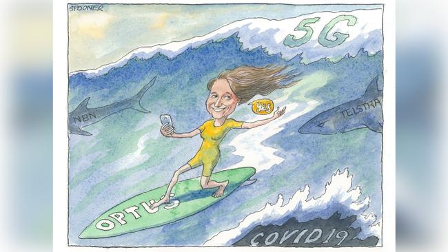 Optus boss Kelly Bayer Rosmarin. Illustration: John Spooner