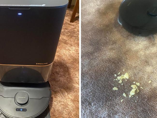 Dreame X40 Ultra’s base station houses all the auto-cleaning tech and charges the robot. Picture: Erin Doyle