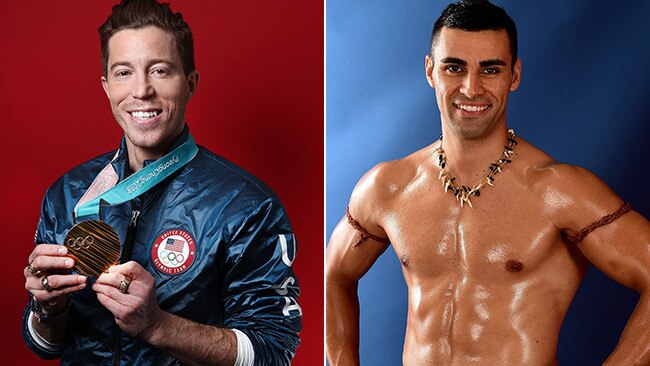 US snowboarder Shaun White and Tongan taekwondoka-turned-cross-country skier Pita Taufatofua.