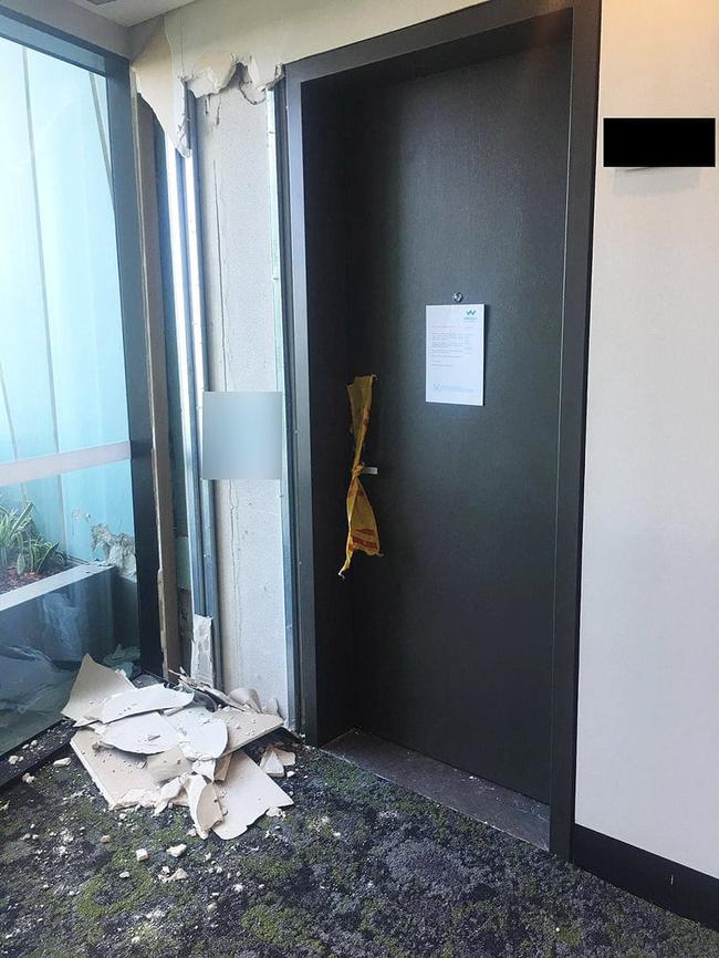 Damage on the 10th floor of the apartment building. Picture: Supplied